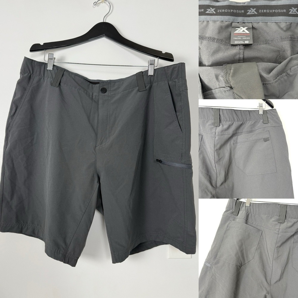 Zeroxposur Travel Series Gray Mens 40 Golf Shorts Travel Hiking‎ Beach Sport EUC